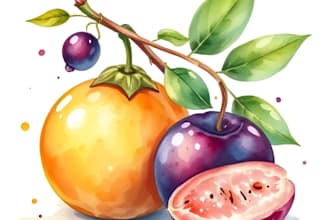illustrate fruit, plant, or anything in digital watercolor