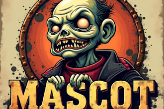 design high quality esport dead mascot logo with unlimited revision