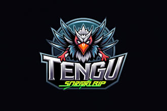 design unique tengu logo with express delivery