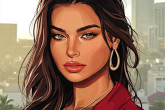 draw amazing gta style cartoon portrait from your photo
