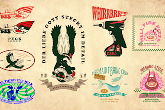 design vintage, retro, old school, traditional style logo