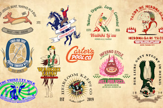design vintage, retro, old school, traditional style logo