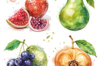 draw watercolor fruit for you