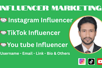 find top instagram, tiktok, youtube influencers  marketing