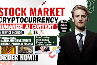 write, rewrite and edit stock market ebook, do business writing, ebook writer
