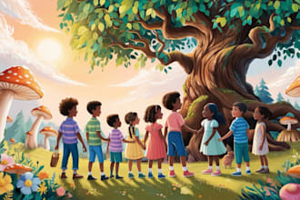 illustrate kid storybook, children book ilustration