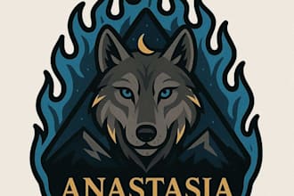 make awesome wolf head logo design