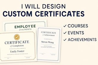 design custom certificates for courses and achievements