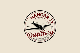 design a custom retro vintage distillery or brewery logo