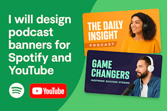 design podcast banners for spotify and youtube