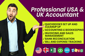 do accounting, bookkeeping,uk tax return filing,vat,quickbooks online clean up