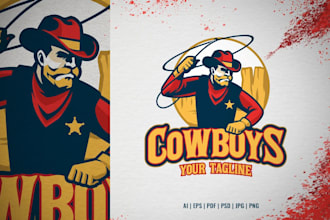 make gun mascot cowboy skull vintage badge logo