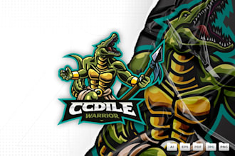 do crocodile pizza mascot logo design