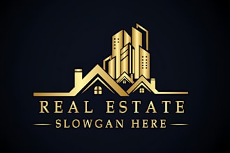 create minimalist construction real estate logo design