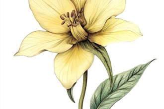draw botanical illustrations of flowers, plants, line art