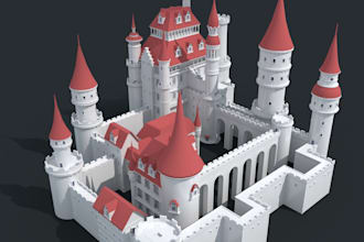 do 3d medieval building,royal tower for 3d printing,palace castle model,stl file