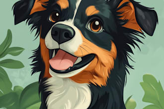 make your pet portrait into cute disney style illustration