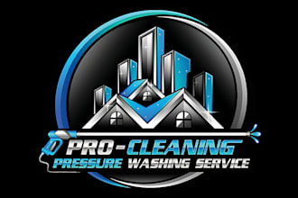 design pressure washing cleaning logo