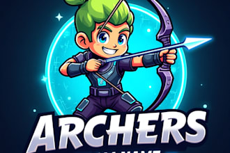 design high quality esport archer cartoon, character logo with express delivery