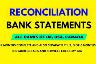do prepare financial statements, bank reconciliation for you