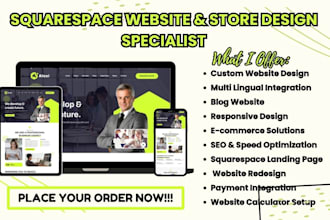 design, redesign squarespace website or build, develop squarespace website