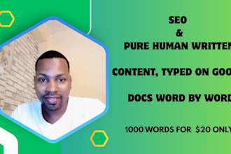 write pure human content typed on google docs word by word
