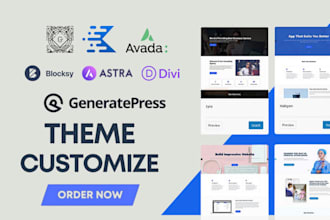 customize generatepress, gutenberg, kadence, blocksy astra pro, avada theme divi