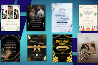 design wedding, party or birthday invitation cards