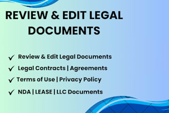 write legal contract, agreements, terms and conditions, privacy policy, mou, nda