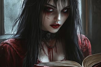 draw horror art, fantasy horror book cover art for you