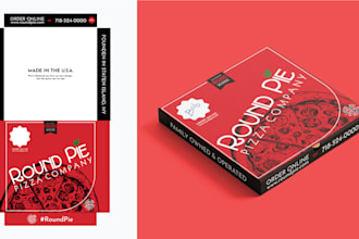 design a minimalist pizza box packaging for your food brand