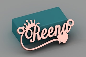 create elegant name pendant jewelry designs in rhino cad