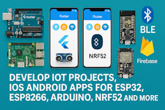 develop iot projects, ios android apps for esp32,esp8266,arduino,nrf52 and more