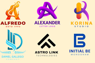 design initial letters text monogram personal name or branding letter logo