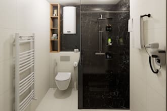 create a realistic 3d bathroom interior design and rendering