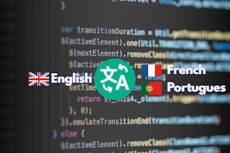 translate your games, scripts, web site, english to french