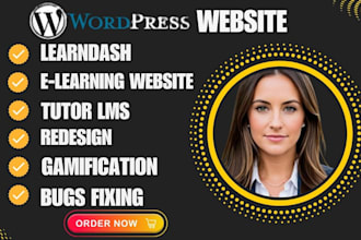 setup learndash lms online course build wordpress elementor pro business website