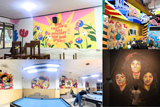 design custom murals, wall art, and illustrated wallpaper