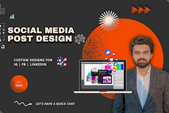 do social media post design including instagram content, facebook and linkedin