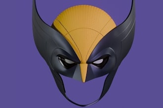 create a 3d model of helmet or 3d mask for 3d printing