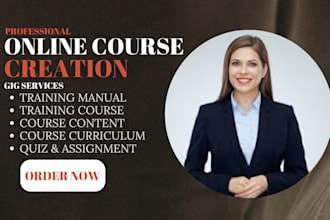 create online course content instruction manual guide lesson plan training cours