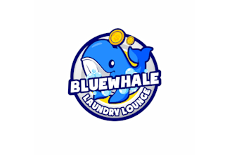 design a creative logo for your blue whale laundry lounge