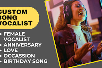 be your pop female vocalist for occasion, summer love anniversary custom songs