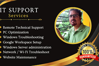 do remote IT support  g suite setup  troubleshoot and data entry