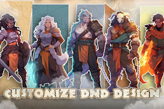 draw dnd character art, fantasy illustration or concept art, and art sheet