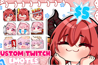 create twitch emotes or animated, and sub badges for discord, kick