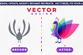 redesign, update, modify, revamp, recreate,  vectorize, fix your existing logo