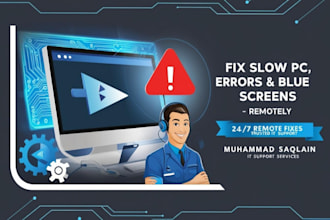 provide remote IT support, fix slow PC, errors, and windows issues