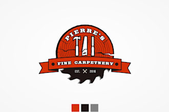 design a carpentry, woodcraft, or furniture shop logo