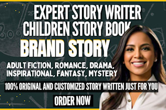 be your story book writer, brand story writer, children story writer, adult book